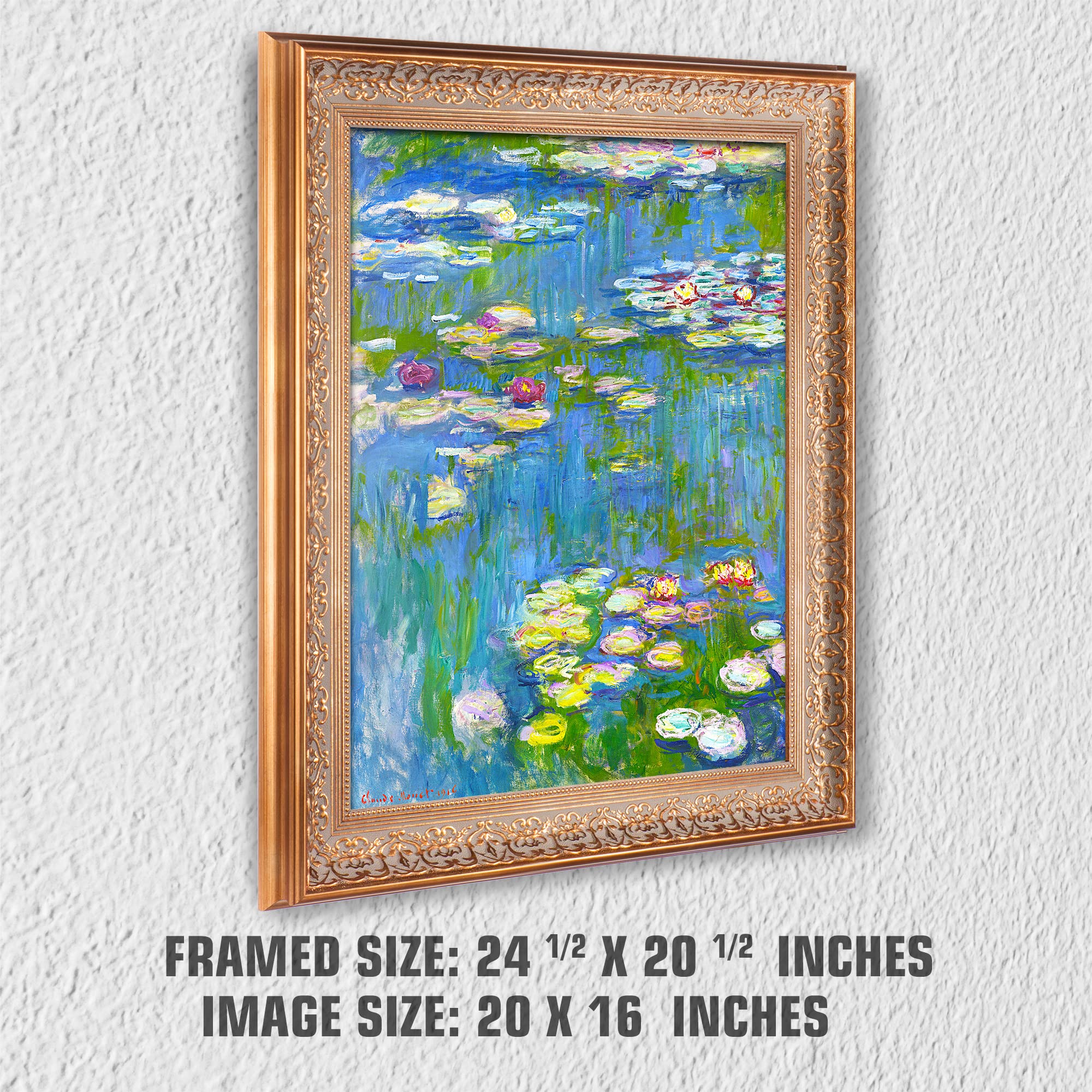 Amazon.co.jp: クロード・モネによる睡蓮1916 フレームサイズ:60.2x52